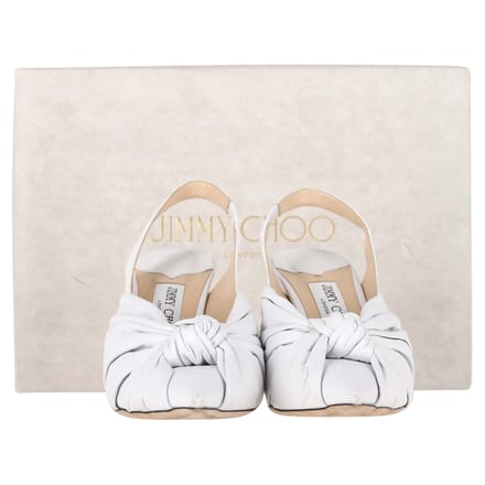 Jimmy Choo Annabell Slingback Sandalen in Wit Leder