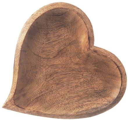 Orion - Houten Hartvormige Snackbord - 25x25 cm - Mangohout