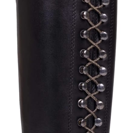 QHP Elastische Lange Glitter Veters Zwart/Goud - One size