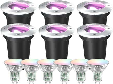 Ledvion LED Grondspot 6 stuks Vierkant GU10 3W 230V 6500K Koel wit IP67