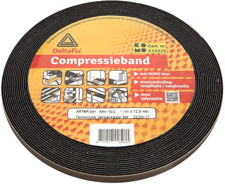 Deltafix compressieband zwart 12,5m x 10/2