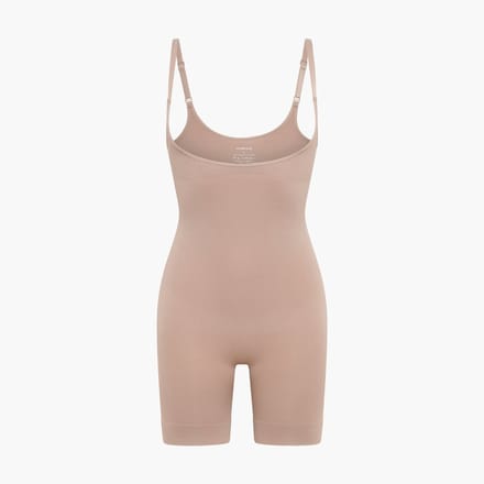 cfab - Corrigerende bodysuit met open decolleté - Beige - M - Corrigerende Body - Naadlos - corrigerend ondergoed dames