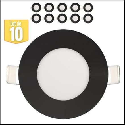 Set van 10 LED-panelen HOROZ ELECTRIC - 4200K - 3W zwart