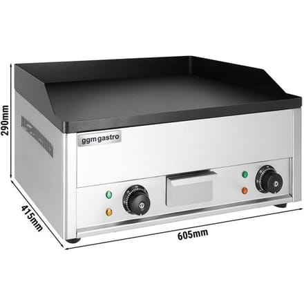 GGM Gastro Elektrische bakplaat - 4,4kW - Glad - Bakoppervlak: 600x335mm zilver