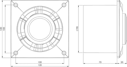 Badkamerventilator - Afzuigventilator - Lucht Afvoeren - Stille Motor - Ø 100mm - Antraciet