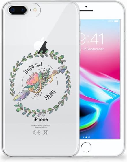 TPU Hoesje voor Apple iPhone 7 Plus | 8 Plus Telefoonhoesje met Naam Boho Dreams