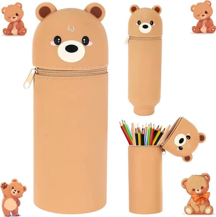 Schattig 2-in-1 Pennen etui met Beer, Klein en Handig