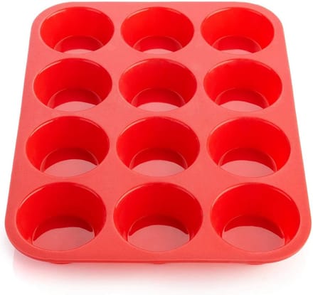 Flexibele Siliconen Muffinvorm voor 12 Cupcakes en Taartjes - Hittebestendig & Antiaanbak