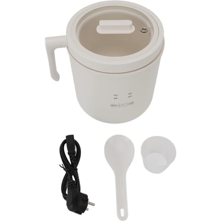 Mini Rijstkoker Roestvrij Staal Multifunctionele Elektrische Hot Pot Mini Soepkoker voor Studentenkamer Kantoor L white