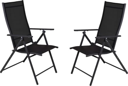 4goodz set 2 stuks Tuinstoelen Verstelbaar 7 standen - Donkergrijs