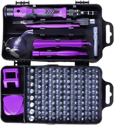 Schroevendraaierset - Precisie Bits - Elektronica Reparatie - 115 Delig - Flexibele As - Paars