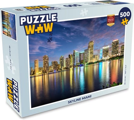 Puzzel Skyline Miami - Legpuzzel - Puzzel 500 stukjes