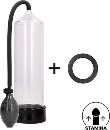 Erovibes - Penispomp Met Penisring - Transparant - 23 cm