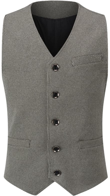 ALLTHEMEN Heren Patchwork V-hals Vest - Formeel Klassiek Basis Wollen Vest Voor Bruiloften - S