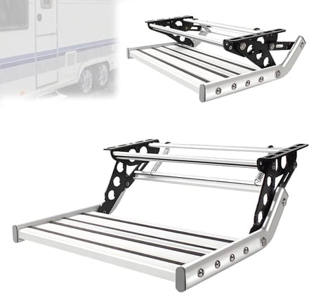 Opvouwbare Trapladder - Camper Trede - Veilig Instappen - Antislip Ontwerp - Max 180 kg - Aluminium
