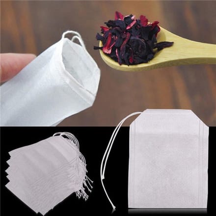 Lege theezakjes | voor losse thee | thee filters | wit | 100 stuks