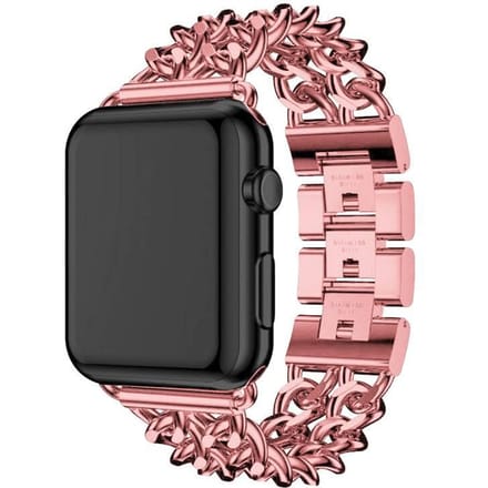 2+1 | Apple Watch Cowboy Bandje - Staal - Rose Rood