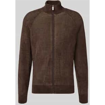 Cardigan met opstaande kraag en ritssluiting