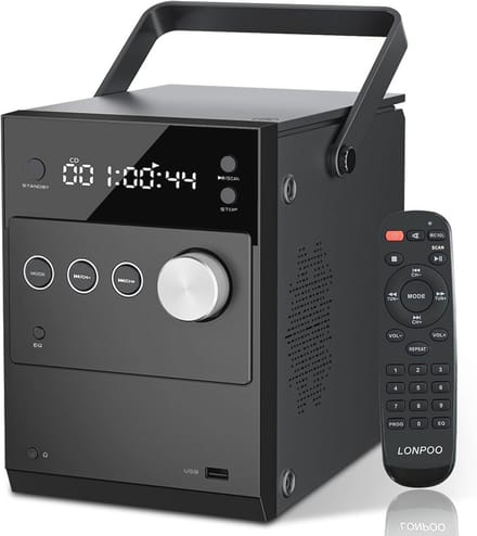 Draagbare CD-speler met Bluetooth, FM-radio, USB en AUX-ingang
