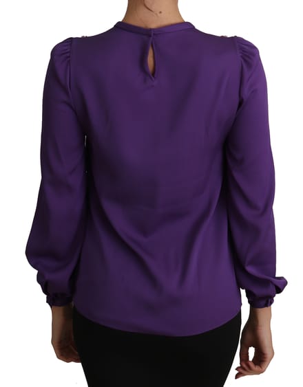 Dolce & Gabbana Paarse Blouse Prinses Sprookje Versierde Top