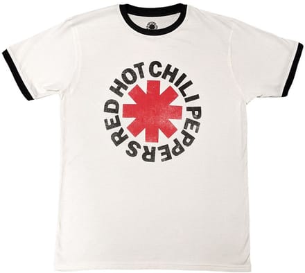 Red Hot Chili Peppers - Logo Ringer Heren T-shirt - XL - Wit