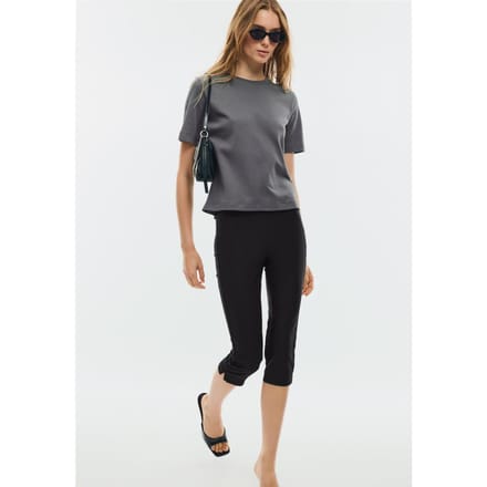 Stradivarius B01 Basic T-shirt regular fit heavy weight  Donkergrijs XL