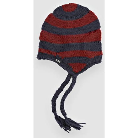 Dimito Crochet Stripe Ear Flap Muts zwart