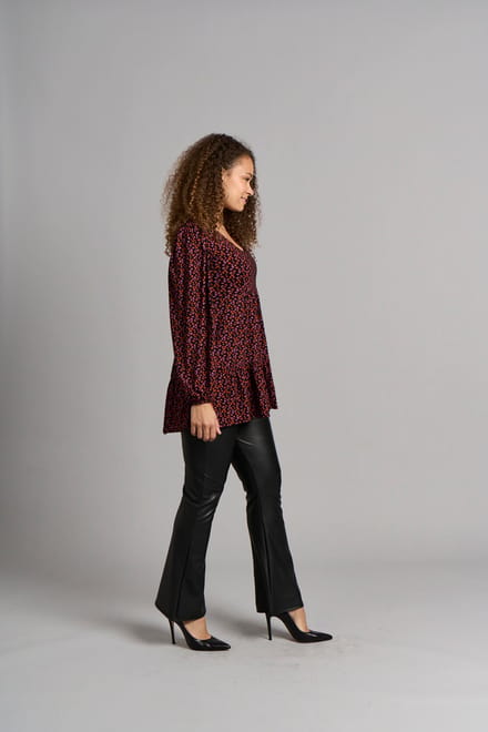 Tuniek met bloemen - Rood