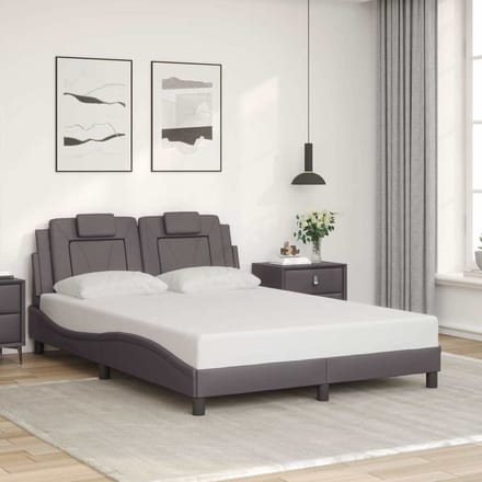 vidaXL - Bedframe - "Viana" - zonder - matras - kunstleer - grijs - 140x200 - cm