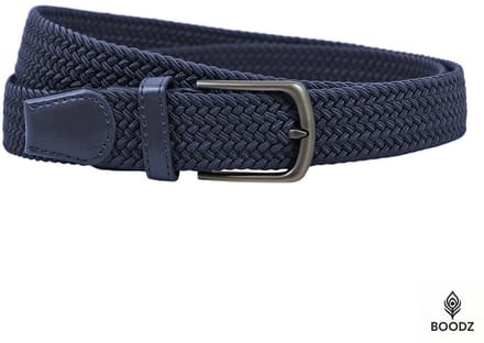 Boodz Gevlochten Elastische Riem Blauw | Maat