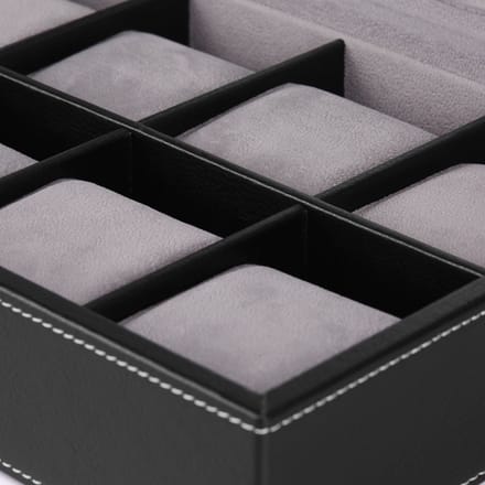 Zwarte Houten Horlogedoos voor 8 Horloges