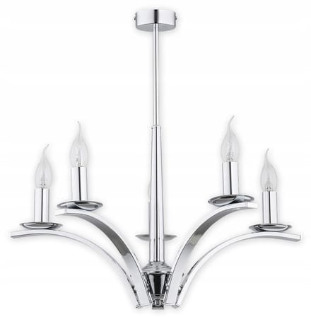 Lemir Kapra Chroom Kroonluchter wandlamp 5-lichts LED E14 Modern Klassiek
