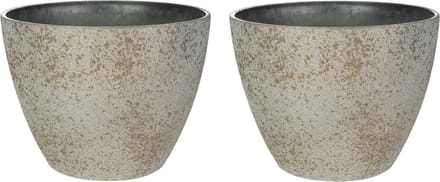 Ter Steege Bloempot/plantenpot - 4x - buiten - beige/goud - D13/H12 cm
