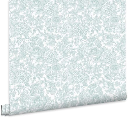 Laura Ashley Louise Behang - Bloemen - 10mx52cm - Blauw