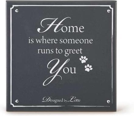 Designed by Lotte Wandtegel Love - Hond - Grijs - 14,5x14,5 cm