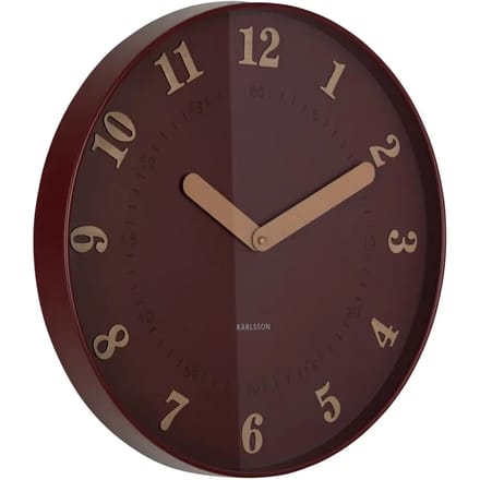Karlsson Wandklok Amena - Rood - 40x40x40cm - Wandklok Modern