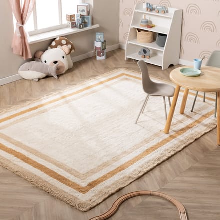 Little Olly Wasbaar kindervloerkleed - Milo Beige | 100% katoen - 140x200cm