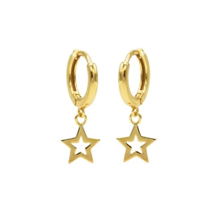 Karma hinged hoops symbool open star gold M1939HIN