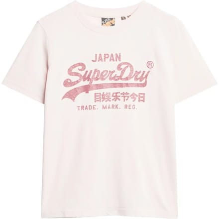 Superdry - Metallic T-shirt met logo en relaxte pasvorm - Dames - T-shirts