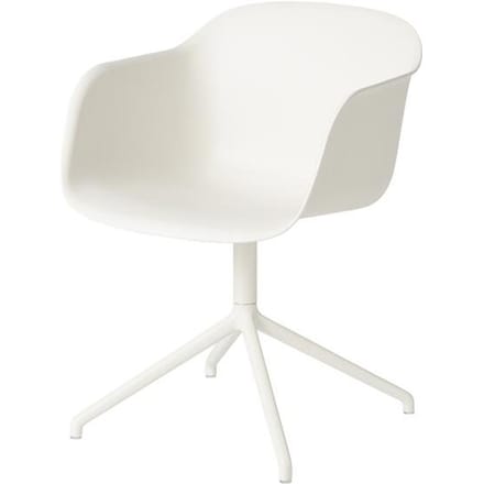 Muuto - Fiber armleunstoel Draaivoet - natuurwit - frame wit