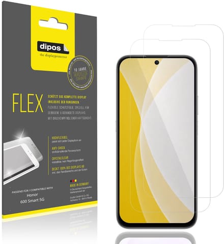 dipos – 2x Beschermfolie geschikt voor Honor 600 Smart 5G | 3D Full Cover Screenprotector | 100% Passend