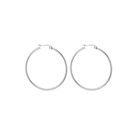 Bijoutheek Oorringen (40mm x 2mm) Silver
