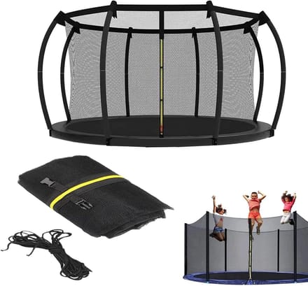 Trampoline Net - Veiligheidsnet Omheining - Veilig Springplezier - Weerbestendig Nylon - 305 cm - Zwart