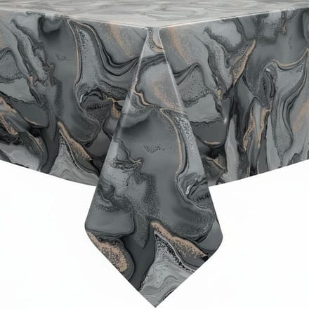 Protecttable - Tafelzeil Marmer Zwart 140x250cm - Tafelkleed Afwasbaar - Kunststof