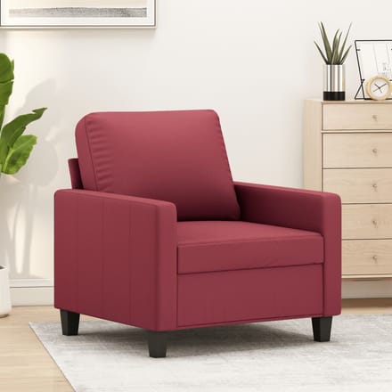 vidaXL - Fauteuil - 60 - cm - kunstleer - wijnrood