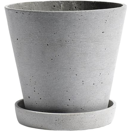HAY - Bloempot met schotel - L - grijs - grau