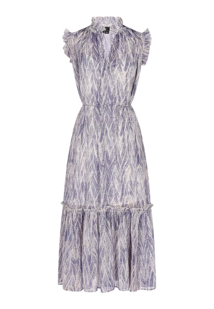 Faina Jurk Dames Blauw Veelkleurig