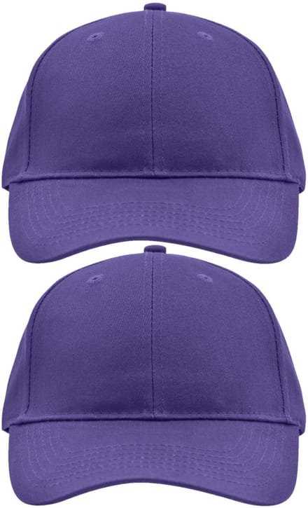 4x stuks 6-panel baseball paarse caps/petjes