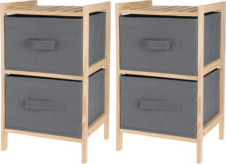 Badkamerkastje/opbergkastje - 2st - 2-laags - 28 x 25 x 46 cm - hout