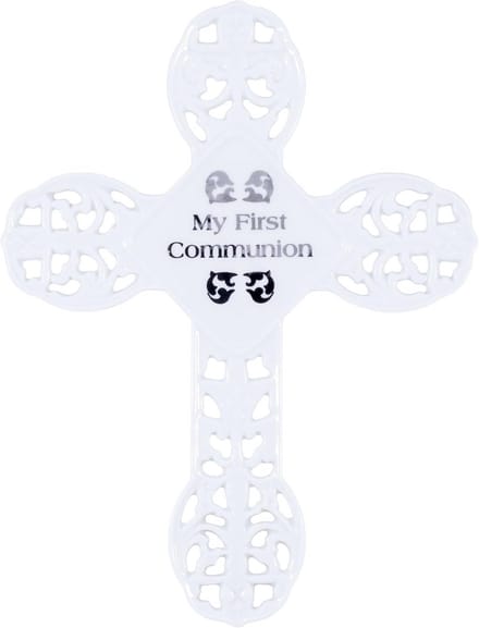 Decoratief Wit Porseleinen Muurkruis voor Eerste Communie